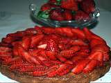 Tarte aux fraises ,Crèmes aux amandes