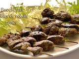 Brochettes de foies de volaille panés