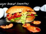 Burger avocat crevettes