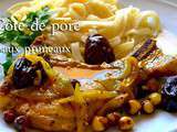Côte de porc aux pruneaux