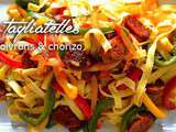 Tagliatelles poivrons et chorizo