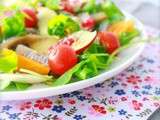 Salade de roquette aux 2 nectarines & hareng fumé { vinaigrette fruits de la passion }
