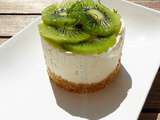 Cheesecake citron vert et kiwi, sans cuisson et sans gélifiant