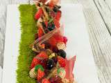 Salade de fraises et confit d'olives noires - farinata - Santoline