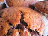 Muffins au chocolat concassé et aux noix de pécan