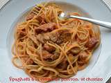 Spaghetti à la crème de poivron et chorizo