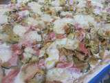 Pizza courgette jambon