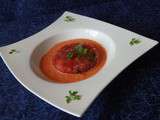 Bavarois de tomates au coulis de poivron rouge