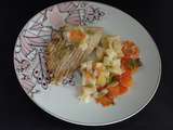 Filet d’aile de raie carottes, poireaux et céleri au four
