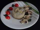 Flan de champignons de Paris et sa salade à l’huile de noisette