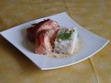 Rôti de saumon, ricotta, aneth et riz épicé