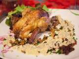 Coquelets Farcis aux Marrons, aux girolles et sa sauce au foie gras