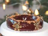 Couronne de Noël au(x) chocolat(s), praliné feuilletine, et vanille