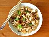 Nouilles de riz au tofu et champignons