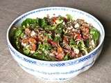 Salade lentilles et poivrons rotis