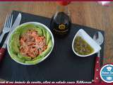 Avocat et ses émincés de carotte, céleri en salade, sauce Kikkoman®