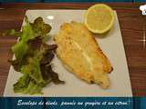 Escalope de dinde, pannée au gruyère et au citron