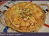 Pizza blanche au Maroilles, champignons et aux lardons émincés