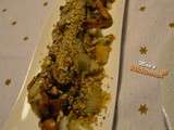 Poêlée d’endives, aux champignons roses et concassés de pistaches