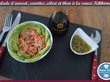 Salade d'avocat, carottes, céleri et thon à la sauce Kikkoman