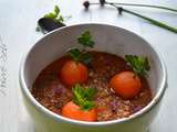 Velouté de carottes courgettes curry coco en chapelure