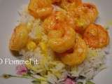 Scampis au curry express et son riz thaï