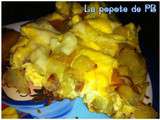Omelette gourmande aux pommes de terre, jambon cru et etorki