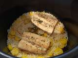Pavés de saumon et son riz aux carottes jaunes au Cookéo