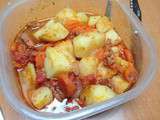 Ragoût de pommes de terre, carottes, au bacon et chorizo