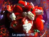 Salade de tomates/mozzarella au basilic