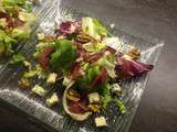 Salade gourmande au magret de canard séché, noix et bleu