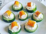 Toasts de concombre au surimi