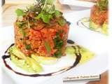 Tartare de thon asiatique à la chapelure Panko, caviar rouge et sauce hoisin