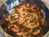 Crevettes marinées au basilic
