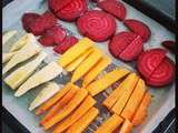 Légumes rôtis : panais, carottes et betterave