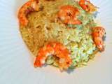 Risotto de crevettes au Sauvignon, sésame et curry
