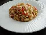 Salade de pâtes aux crevettes et légumes du soleil