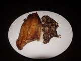 Sole panée, fricassée de champignons et riz citronné