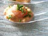 Cuillères apéritives crevettes sauce cocktail