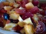 Salade de fruits frais aux cristaux d’huiles essentielles cannelle