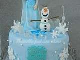 Gateau  La Reine des Neiges  Disney - Elsa et olaf en pâte à sucre - Frozen cake