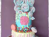 Layer cake à étages - pink and blue