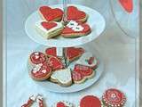{Sugar cookies} - sablés décorés pour la St Valentin - décor de sablés en pâte à sucre