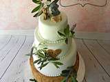 Wedding cake nature : bois, lavande et olivier