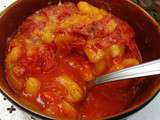 Gratin de gnocchi a la sauce tomate et chorizo