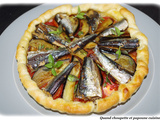 Tarte sardines, aubergine et tomate