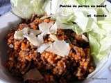 Poêlée de perles au boeuf et tomates