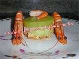 Bavarois de crevettes sur croustillant de biscuit