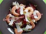 Salade aux crevettes et chorizo