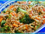 Curry de brocolis carottes et haricots